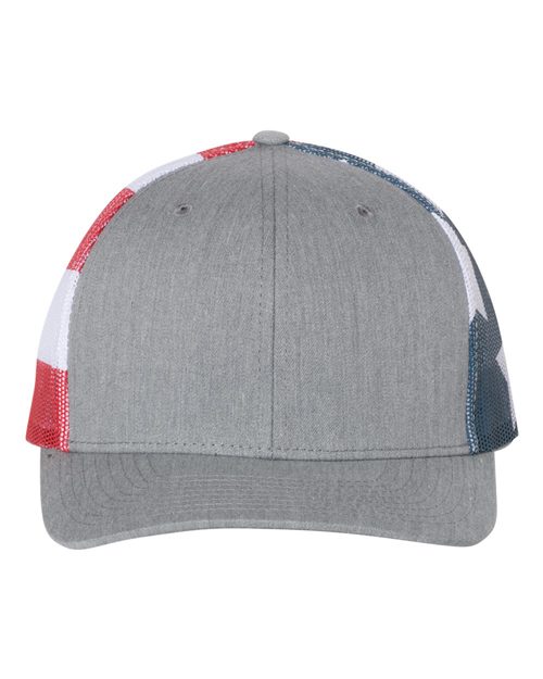 112PMHEATHER Grey American Flag