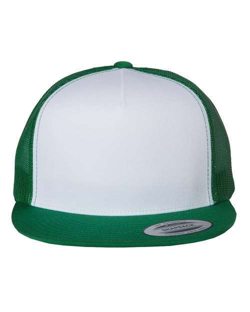 Yupoong 6006 Flat Bill Kelly White